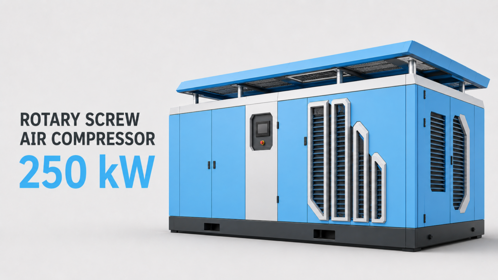 Kompresor udara sekrup berfrekuensi variabel magnet permanen berpendingin minyak dan berpendingin udara 250 kW