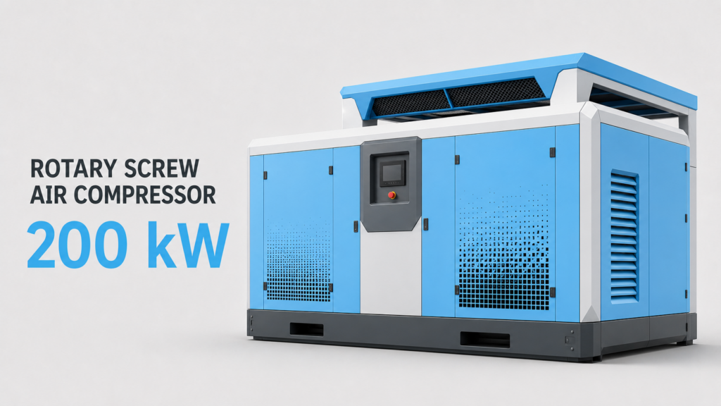 Kompresor udara sekrup berfrekuensi variabel magnet permanen berpendingin minyak dan berpendingin udara 200 kW