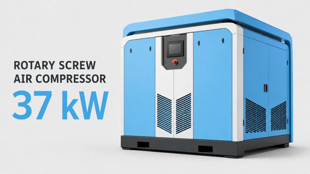 Kompresor udara sekrup magnet permanen berfrekuensi variabel berpendingin oli 37 kW