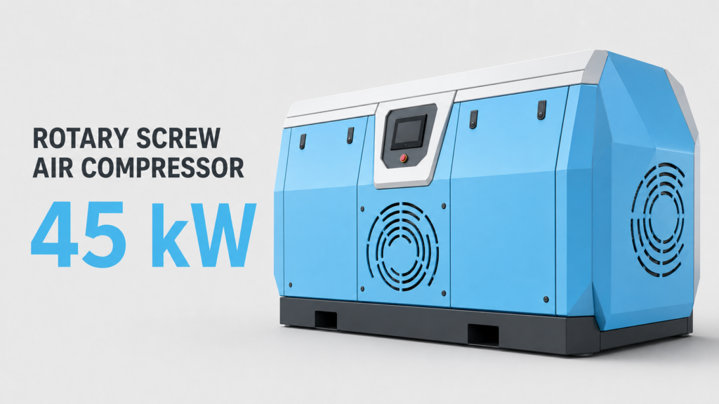 Kompresor udara sekrup frekuensi variabel magnet permanen berpendingin oli 45 kW