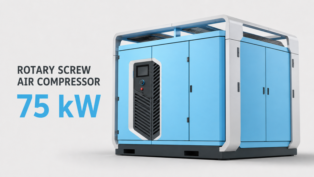 Kompresor udara sekrup berfrekuensi variabel magnet permanen berpendingin minyak dan berpendingin udara 75 kW